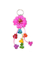 Leather Stitched Flower Keyring - Keshet Design