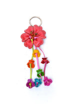 Leather Stitched Flower Keyring - Keshet Design