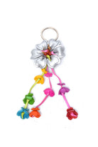 Leather Stitched Flower Keyring - Keshet Design