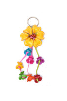 Leather Stitched Flower Keyring - Keshet Design