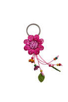 Leather Flower Keyring - Keshet Design