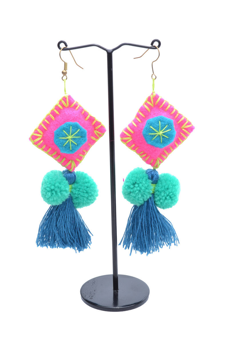 Pom Pom Tassel Earrings - Keshet Design