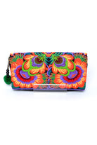 Embroidered Orchid Wallet - Keshet Design