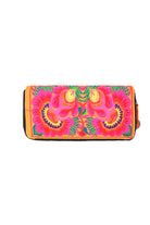 Embroidered Orchid Wallet - Keshet Design