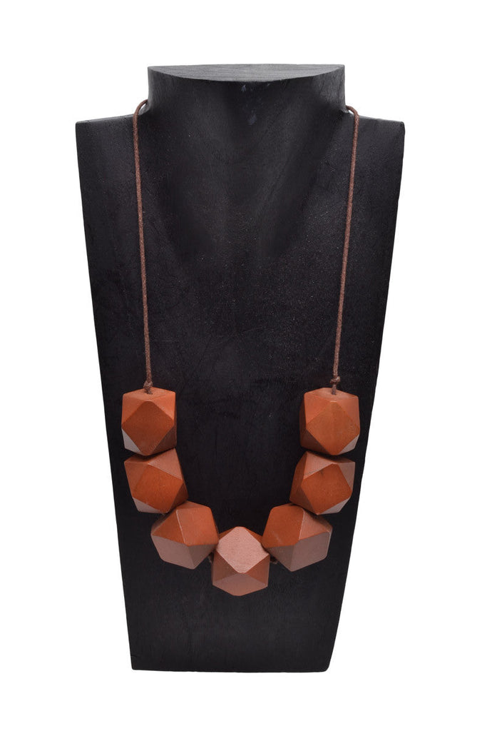 Wooden Cubic Necklace - Keshet Design