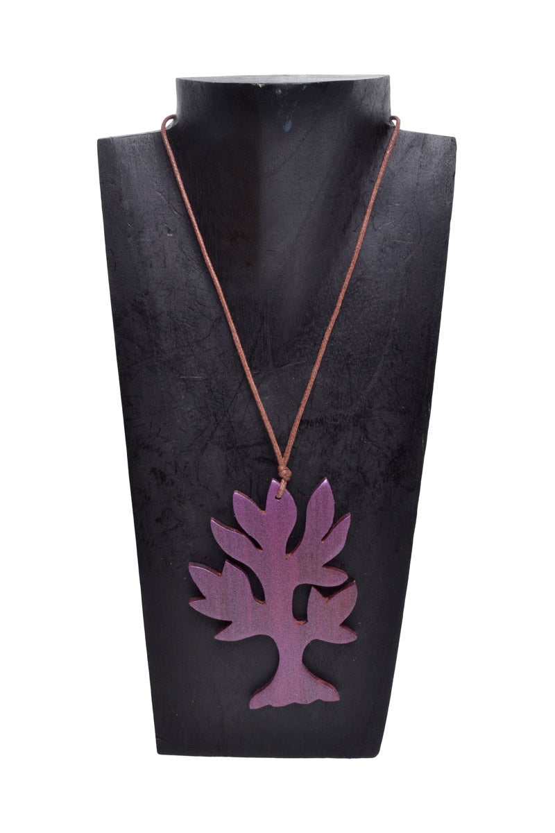 Wooden Flat Tree Necklace - Keshet Design