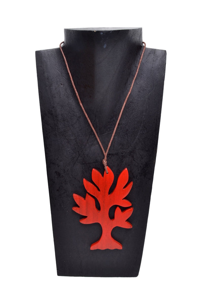 Wooden Flat Tree Necklace - Keshet Design
