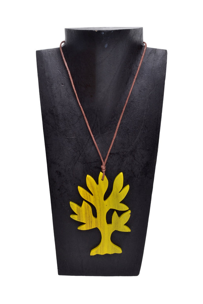 Wooden Flat Tree Necklace - Keshet Design