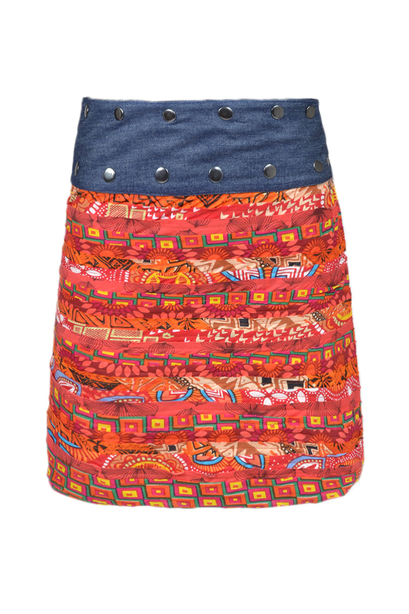 Denim Button Layer Skirt - Keshet Design