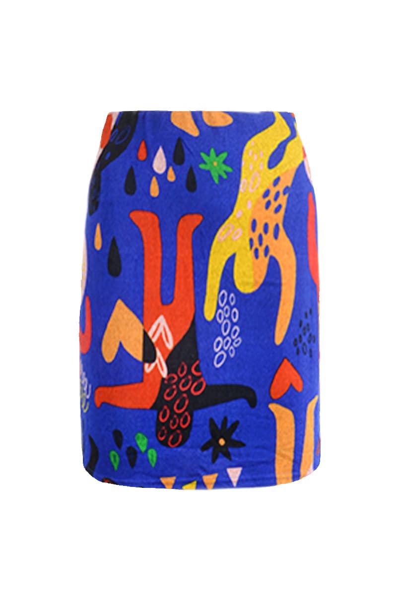 High Waisted Short Pencil Skirt Prints - Keshet Design